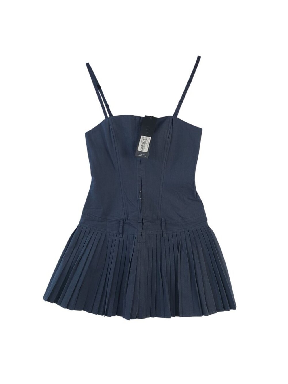 NEW Lioness Honey Corset Mini Dress Navy US 2 AU 6 Pleated Skirt